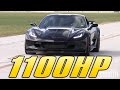 1100hp z06  new 12 mile record  18218mph