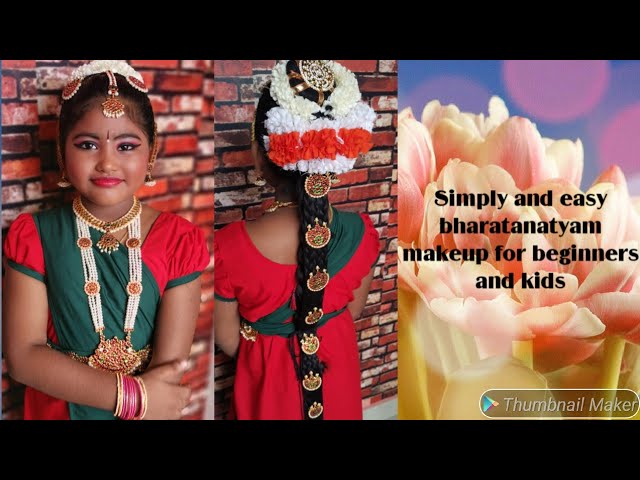 Bharatanatyam makeup and hairdo in simple method - YouTube