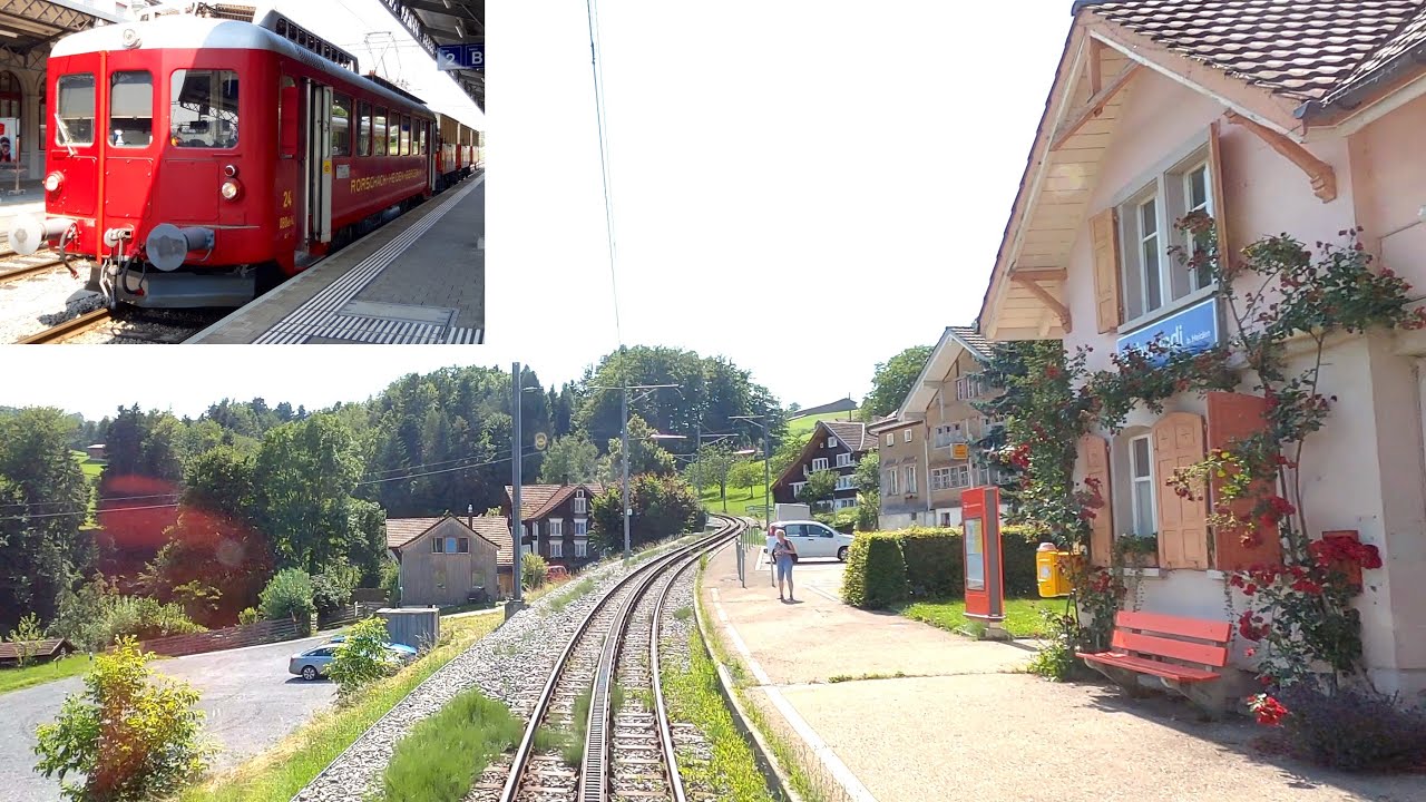 ★ 4K 🇨🇭Rorschach - Heiden rack railway cab ride on 146 year old coaches , Switzerland [07.2021]