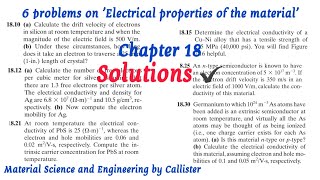 Electrical Properties of materials - 6 Problems and Solutions | Material science by Callister