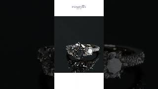 Massive three stone diamond engagement ring lab grown gold by Pompeii3 #diamond #jewelry #ring