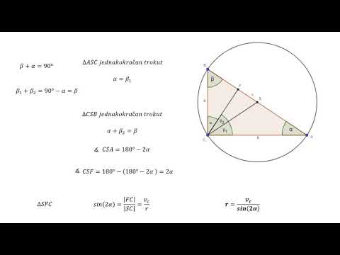 Video: Kako Pronaći Polumjer Kruga Opisanog Oko Trokuta