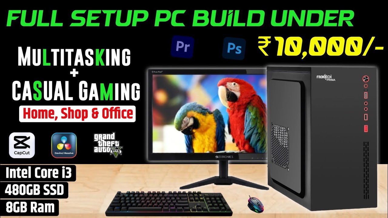 Best Pc Build Under 10000 With Monitor || 10k Pc Build For Home Office and Shop 