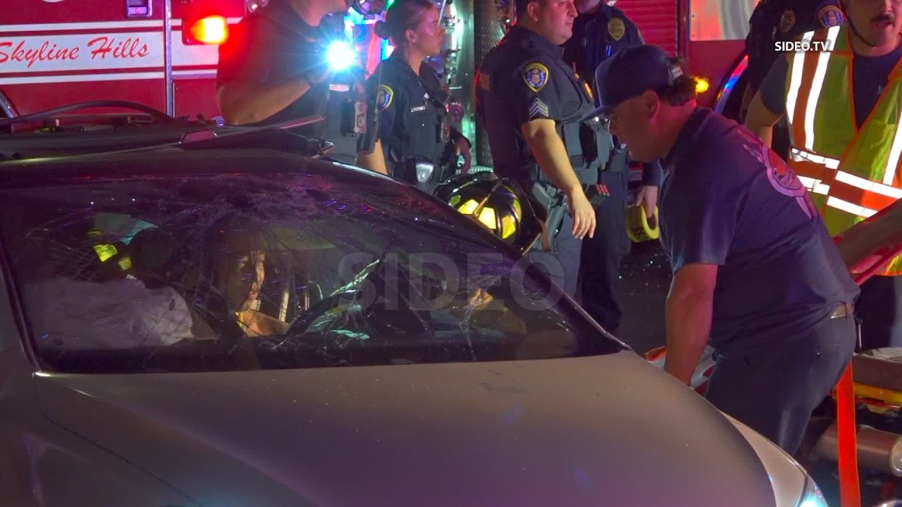 Pursuit Crash Sends Three To Hospital, W/ SDPD + Witness SOT's - YouTube