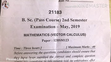 IGU University Meerpur B.Sc 2nd Sem Mathematics Vector Calculus Question Paper May 2019