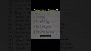 PASSIVE INCOME =FREEDOM #growth #mindsetminute #english #business #motivation