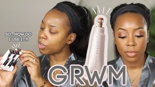 *GRWM* WHILE I TRY NEW FENTY BEAUTY BRIGHT FIX EYE BRIGHTENER CONCEALER! | SOFT GLAM | Andrea Renee