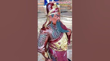 Tượng quan Công chấn ải bằng đồng vẻ màu, vật phẩm phong thủy