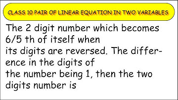 The 2-digit number which becomes 6/5 th of itself when its digits are reversed. The difference in