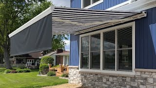 SummerSpace Cassette Retractable Awning with Front Drop Screen by LC Fabricating, Inc. 