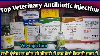 Top Veterinary Antibiotic injection uses,doses||Konsi Disease mein kab kase lagaye||Savadhani