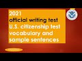 U.S. citizenship test 2020 - official writing test vocabulary and sample sentences тест в сша 2020