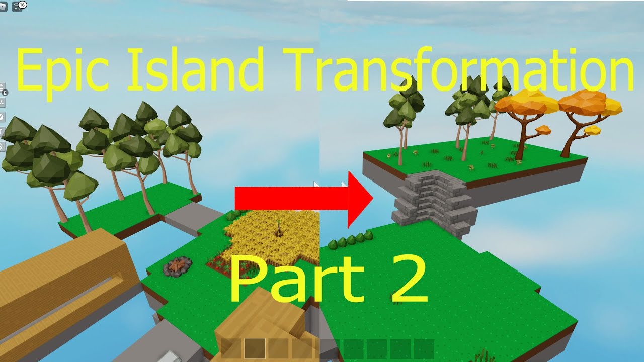 Epic Transformation Part 2 Making My Island Cooler In Roblox Skyblock Timelapse Youtube - skyblox 2014 edition roblox