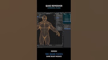 Quad Remesher - Blender Add-On, Tutorial - See the results of remeshing a character with 7mil. Faces