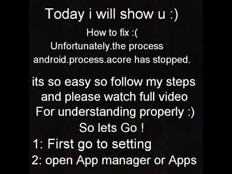 How to fix Unfortunately.the process andriod.process.acore has stopped. (NO FACTORY RESET)💯✔(2020)
