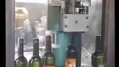 Automatic wine bottle corker cork capping closing machine on wine bottle