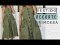 Passo a Passo VESTIDO RECORTE PRINCESA C/ BOTÕES NA FRENTE - Modelagem | Super fácil para iniciantes