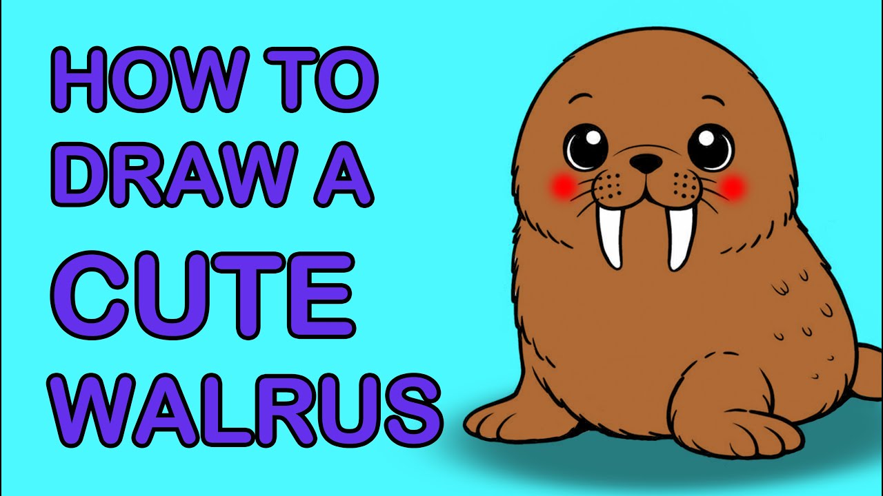 How to Draw a Cute Walrus | Easy Drawing for Kids