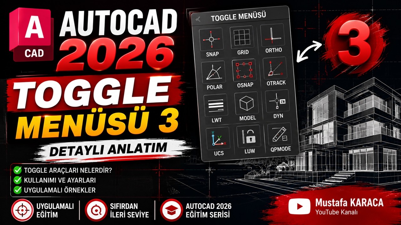 AutoCAD 2026 | Toggle Menüsü 3 Detaylı Anlatım - YouTube