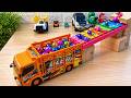 Marble Run ASMR Race ☆ HABA Slope &amp; Dump Truck Excavator Ambulance Forklift Garbage Truck Tractor
