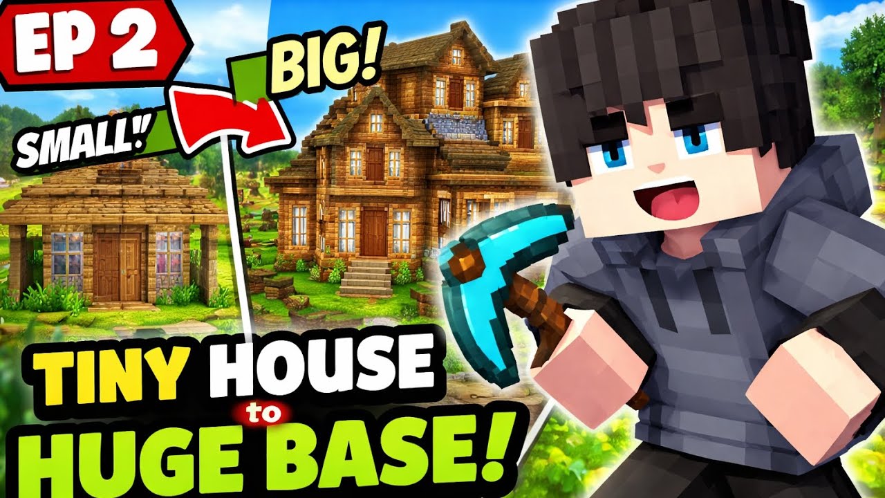 I UPGRADE MY HOUSE!! || MINECRAFT SURVIVAL SERIES #2 - YouTube