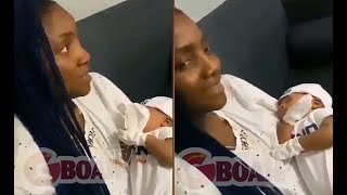 This Will Melt your Heart! See Rare Video Of Simi Carrying Her New Baby Girl, Adejare