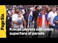 Knicks players & celebrity superfans at parade: Jalen Brunson, Timothée Chalamet, Spike Lee, more