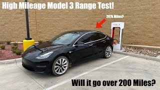 HIGH MILEAGE Tesla Model 3 RANGE TEST | Will it go 200 Miles?