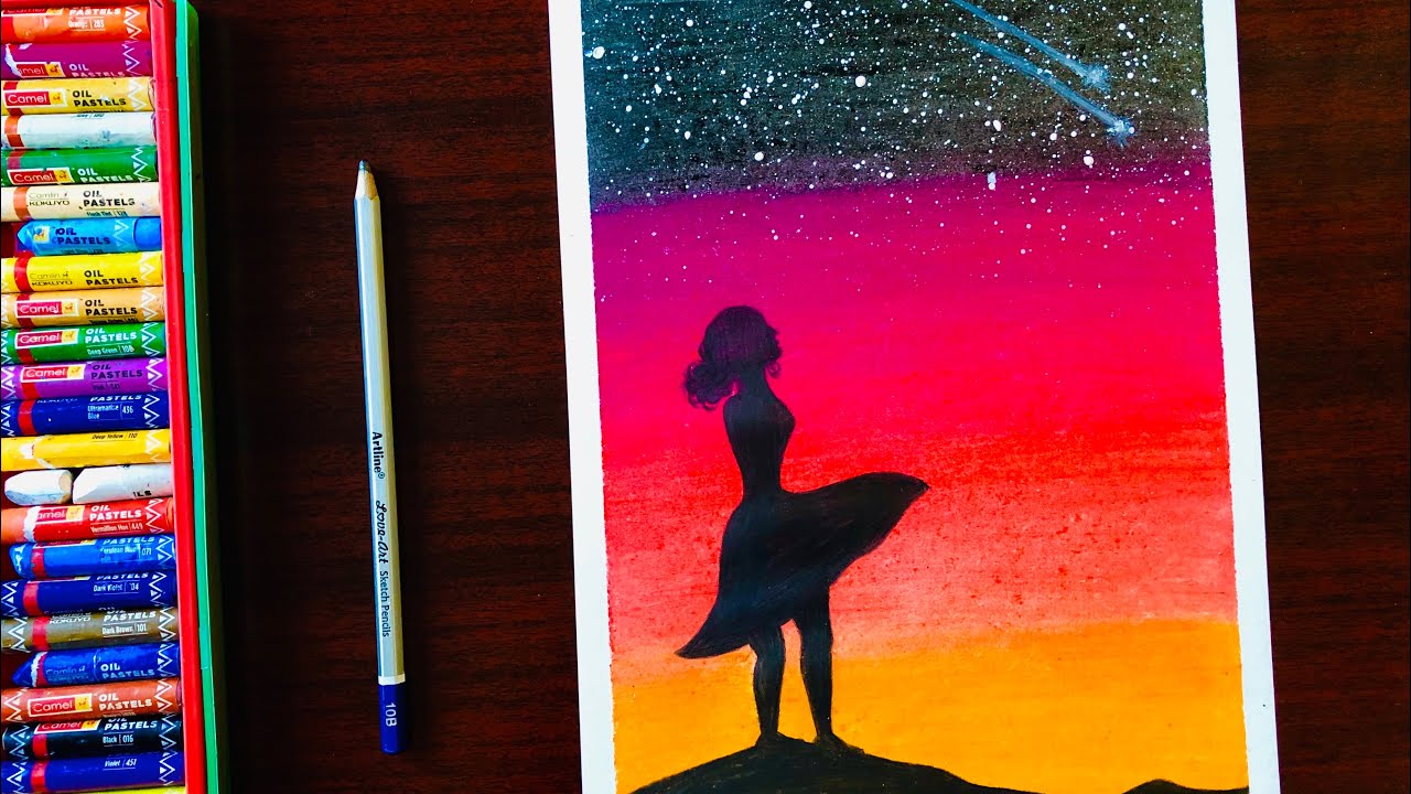 Alone Girl Drawing for Beginners with Oil Pastelstep by step... YouTube