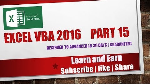 Excel VBA 2016 Complete Tutorial for Beginners Part 15 | Login user form