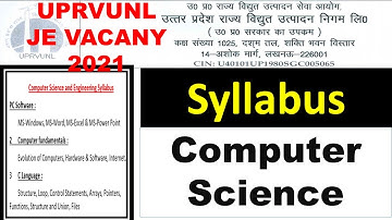 UPRVUNL JE COMPUTER SCIENCE SYLLABUS  2021 || By Latest Exams Preparation