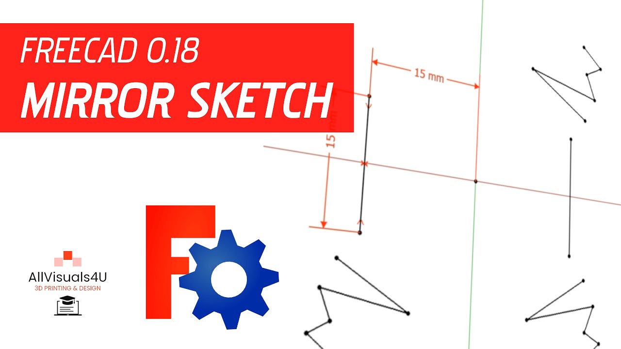 FreeCAD Sketcher symmetry constraints and ways to mirror geometry  Beginners tutor  tips and tricks  YouTube