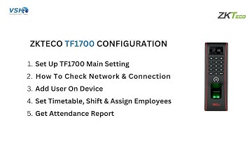 ZKTECO TF1700 FINGERPRINT STANDALONE READER FOR DOOR ACCESS CONFIGURATION - ZKTIMENET