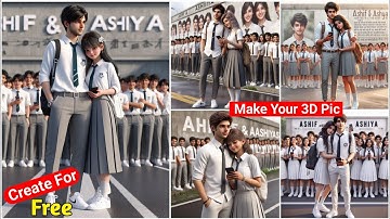 3D Realistic Cute Couple ai photo editing bing image creator tutorial | microsoft bing ai