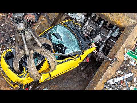 Unique View of Industrial Hammer Mill Shredder plus 3 VANS shredded!