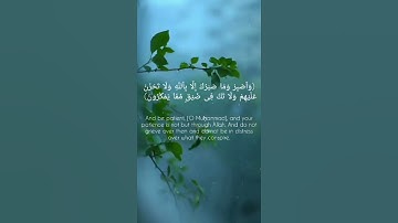 ( وٱصبر وما صبرك إِلَّا بٱللَّه) سورة النحل الآيه 127 قرآن _ Quran.