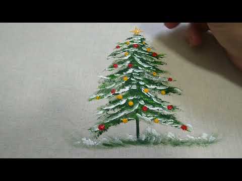Vamos pintar árvore de natal no tecido