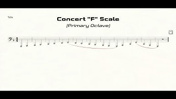 Tuba F Scale Practice in Half Notes (primary octave)