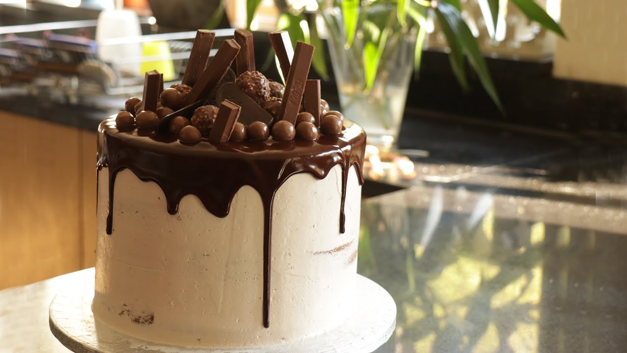 How to make a Birthday cake | Chocolate drip cake | Food with ...