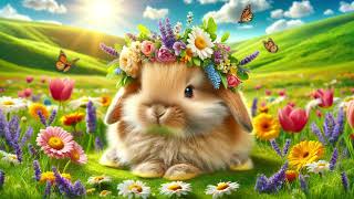 Bunny Rabbits & Flowers  Calming Instrumental Background Music for Focus, Relaxation, Study, Work