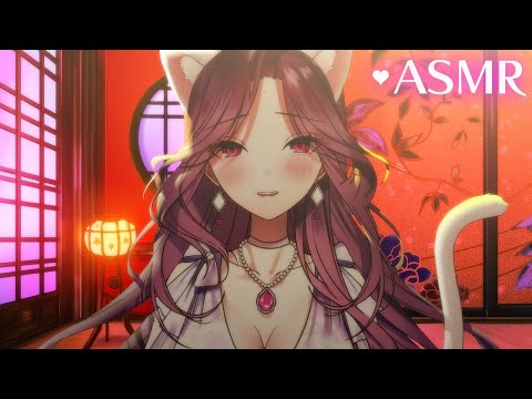 【ASMR/耳元雑談】猫耳お姉さんの甘い吐息と囁きでおねんねしようね…♡ 睡眠導入/freetalk/whispering/sleep/earmassage【YuuRi/Vtuber】