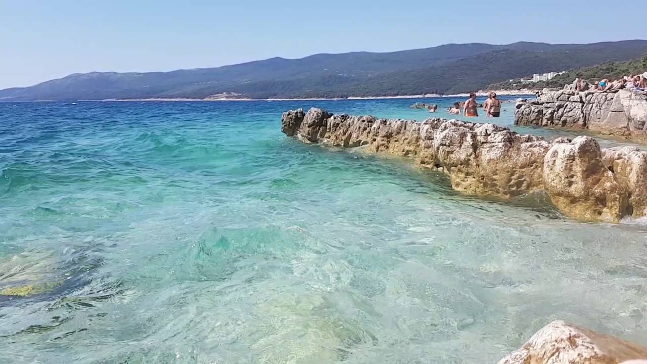 At the beach in Rabac - YouTube