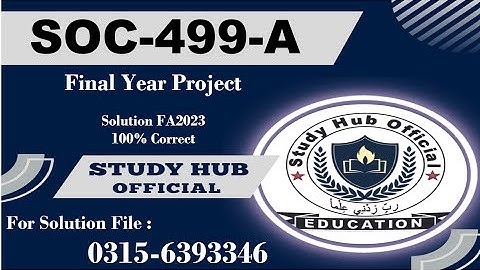 SOC499 A final year project sociology soc499a