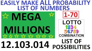 USA Mega Millions Lotto draw numbers all combination screenshot 1