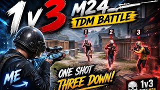 1v3 M24 TDM Battle 😱 One Shot Three Down 🔥 BGMI Sniper Challenge