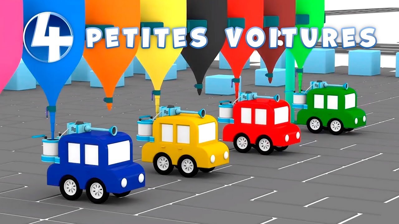Compilation de meilleurs épisodes. 4 petites voitures colorées. Dessins