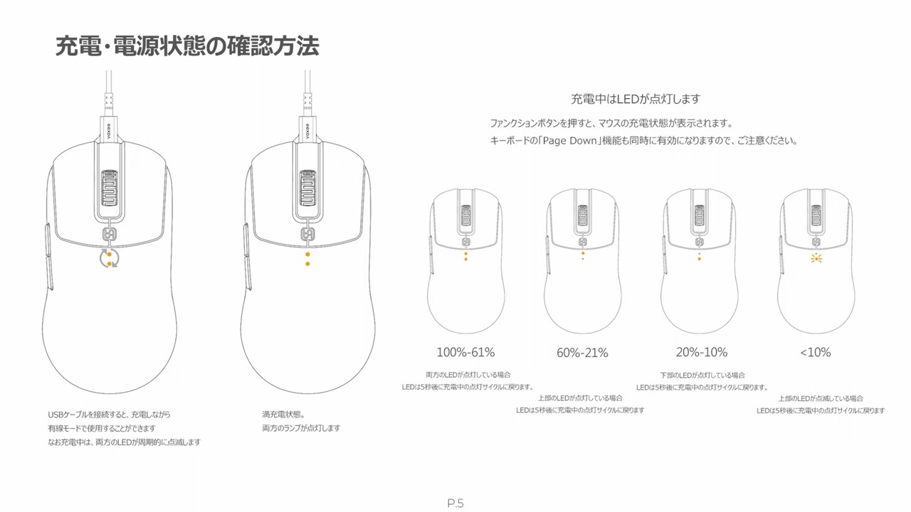 VAXEE XE Wireless - VAXEE XE Wireless 電源状態・充電状態表示- YouTube