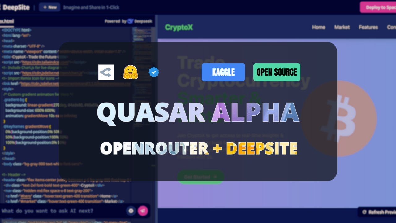 Quasar Alpha + DeepSite + Cline 3.9 + OpenRouter: Best Free AI WebSite Builder Local Install