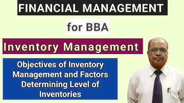 Financieel Management I voor BBA Voorraadbeheer I Doelstellingen van Voorraadbeheer I Hasham I
