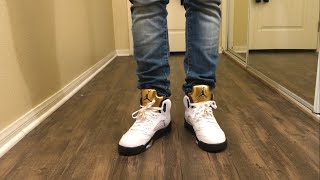 Jordan 5 Olympic Gold Coin Review w/ on 